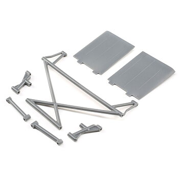 Losi LOS230041 Rear Tower Support,X-Bar,Mud Guards,Gray: Rock Rey