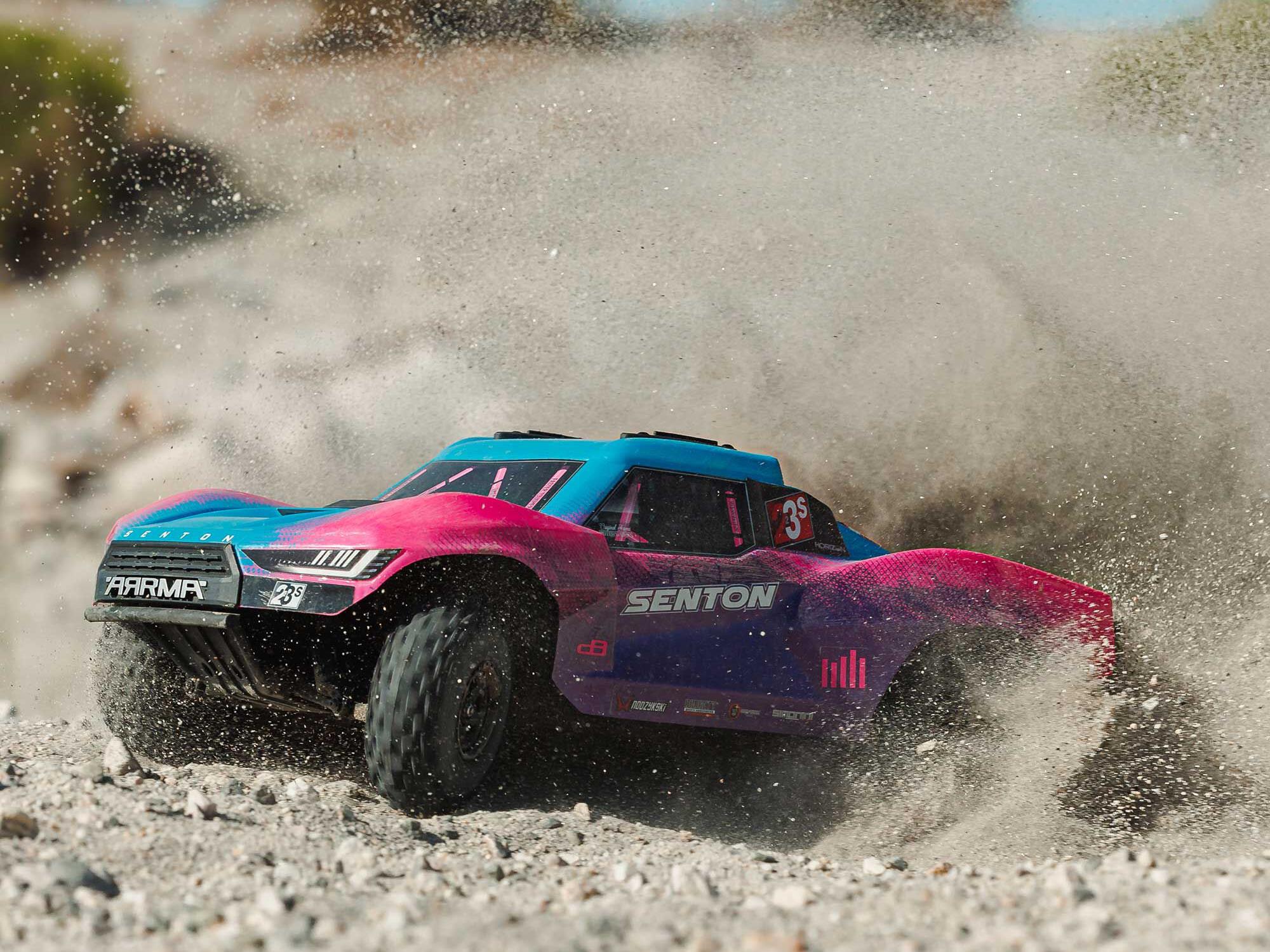 Arrma ARA4303V4T3 1/10 SENTON 223S DSC 4X4 RTR Brushless Short Course Truck, Blue - 23