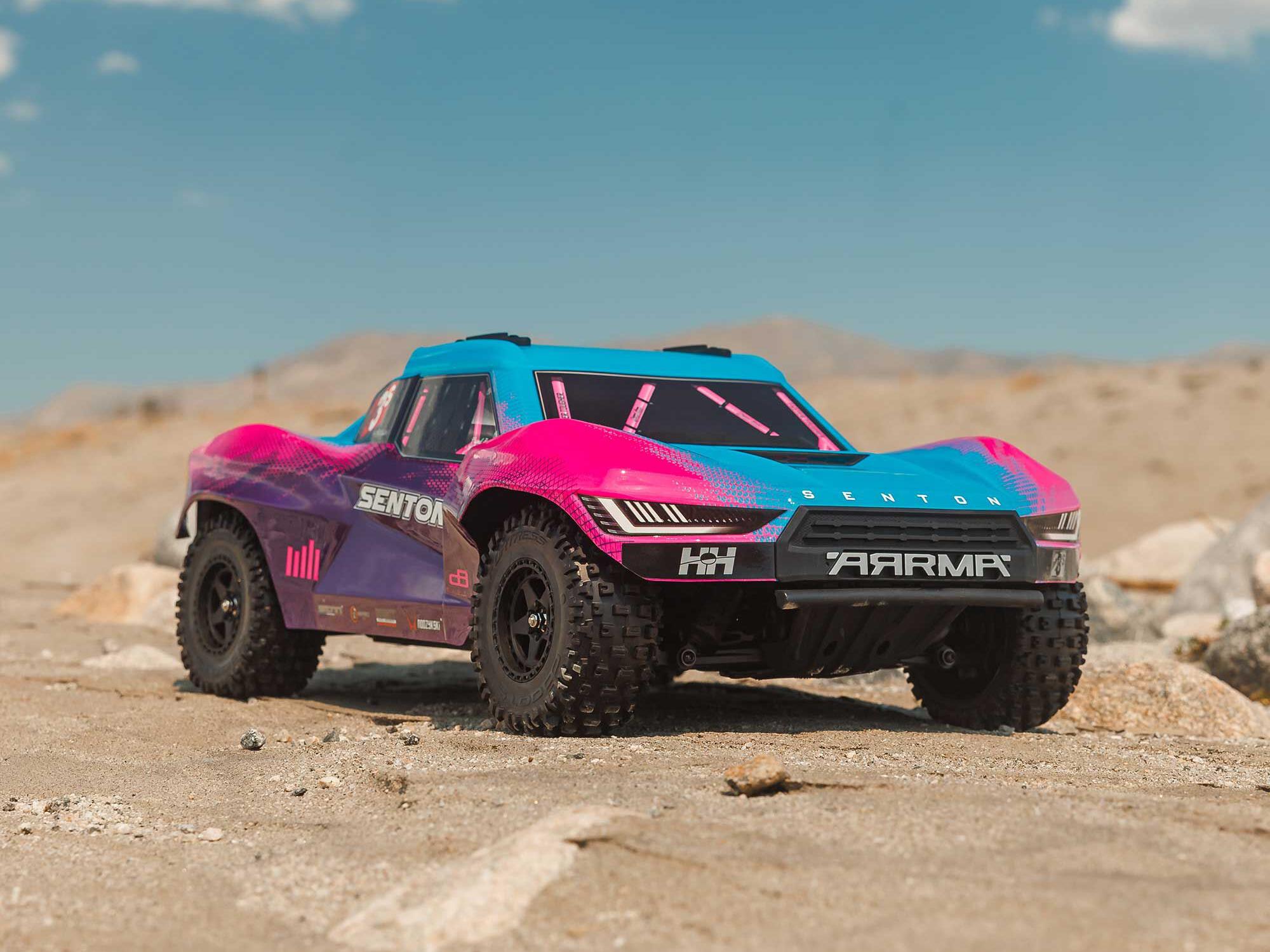 Arrma ARA4303V4T3 1/10 SENTON 223S DSC 4X4 RTR Brushless Short Course Truck, Blue - 17