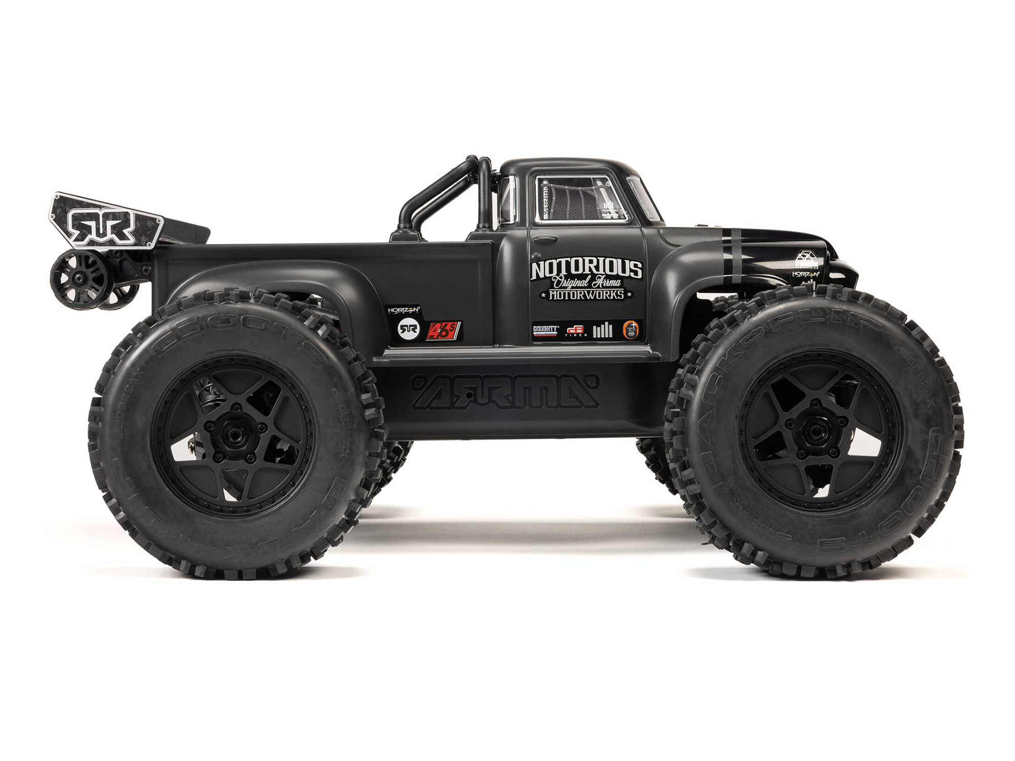 Arrma ARA8611V6T1 1/8 NOTORIOUS 6S 4X4 RTR Brushless Stunt Truck, Black - 4