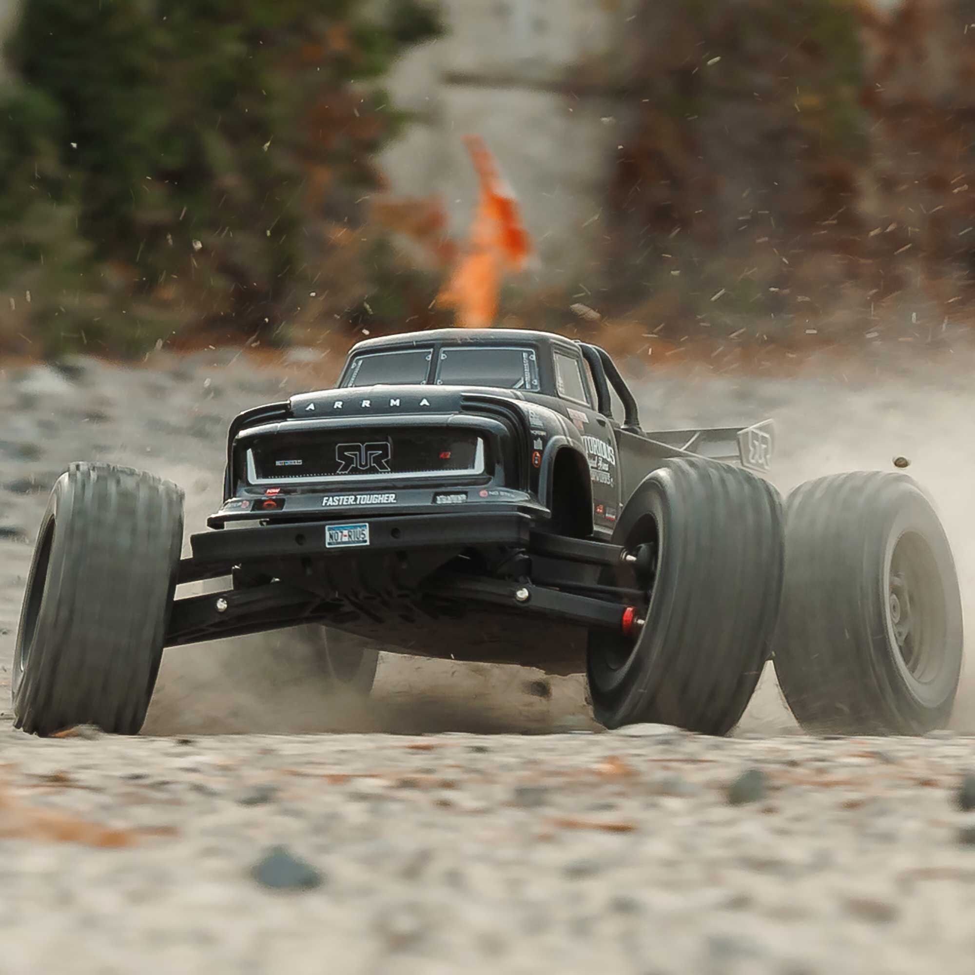 Arrma ARA8611V6T1 1/8 NOTORIOUS 6S 4X4 RTR Brushless Stunt Truck, Black - 24