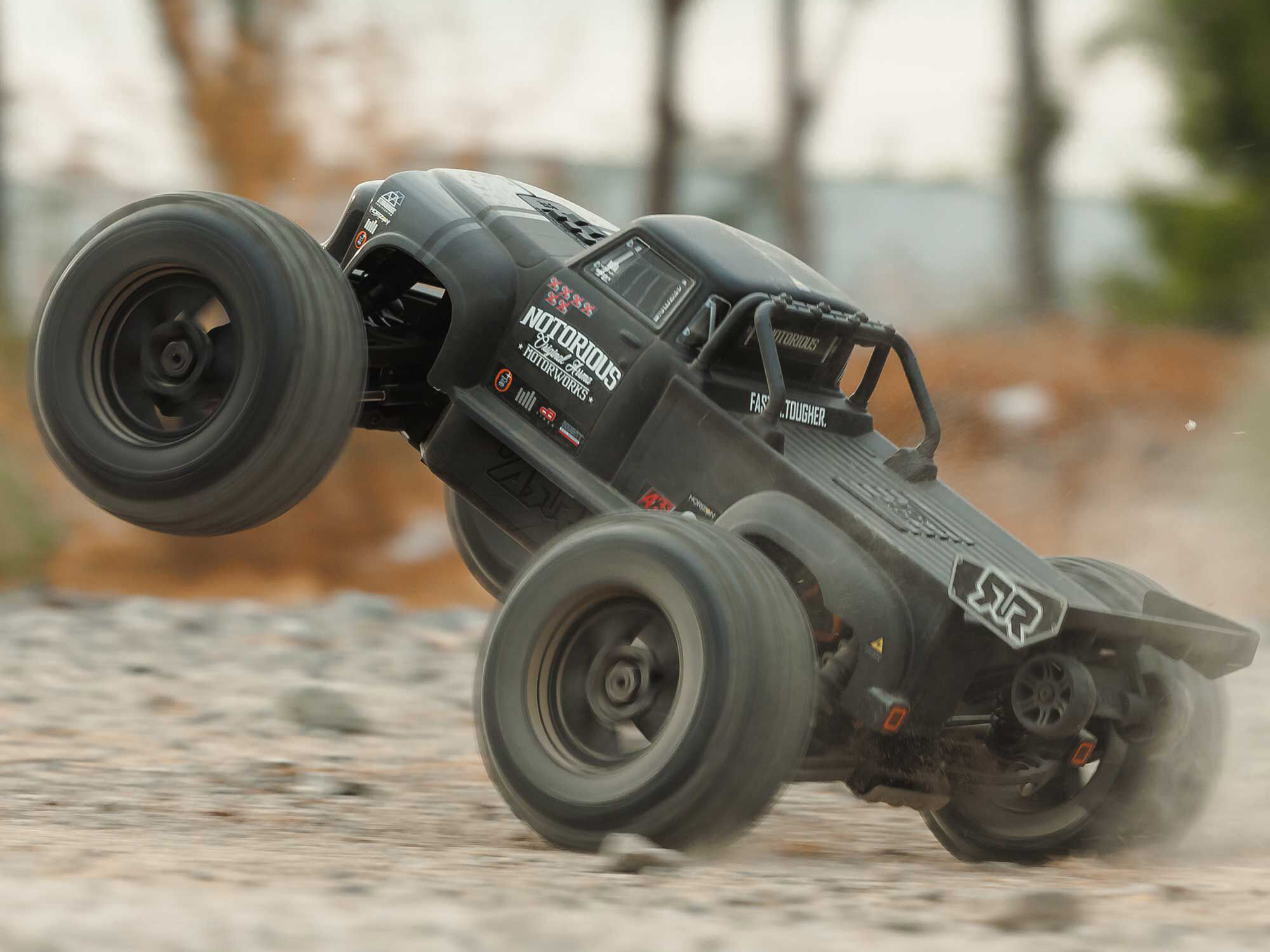 Arrma ARA8611V6T1 1/8 NOTORIOUS 6S 4X4 RTR Brushless Stunt Truck, Black - 15