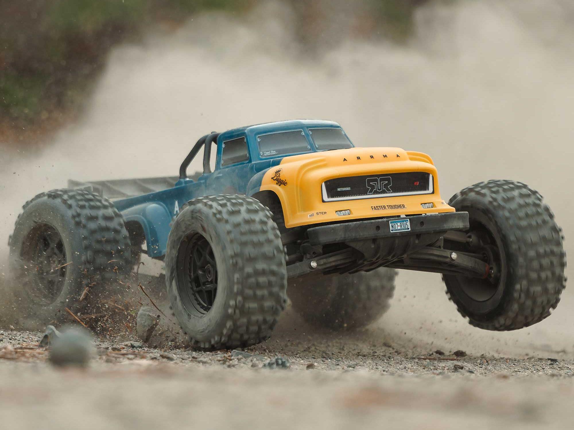Arrma ARA8611V6T2 1/8 NOTORIOUS 6S 4X4 RTR Brushless Stunt Truck, Blue - 18
