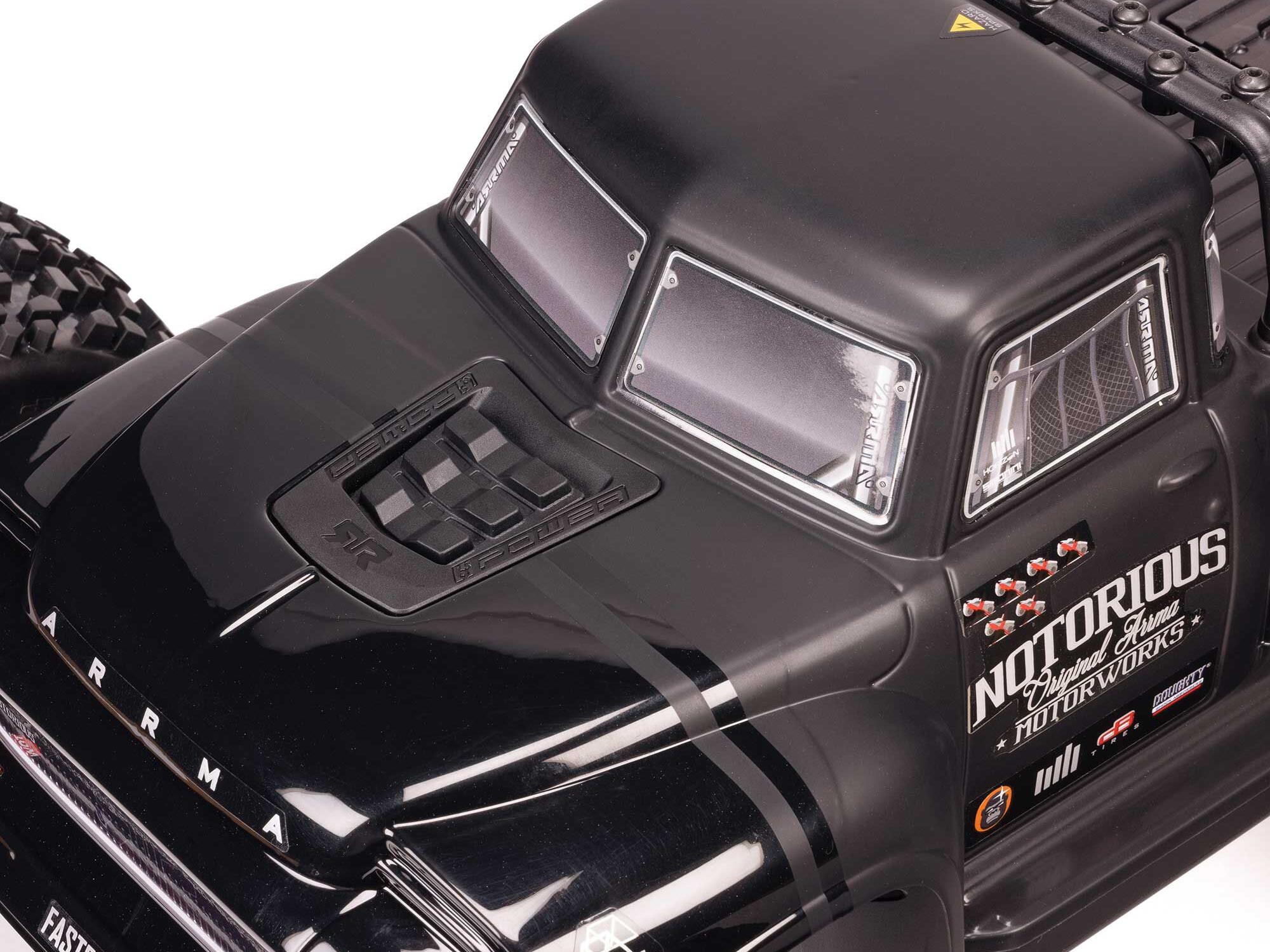 Arrma ARA8611V6T2 1/8 NOTORIOUS 6S 4X4 RTR Brushless Stunt Truck, Blue - 13