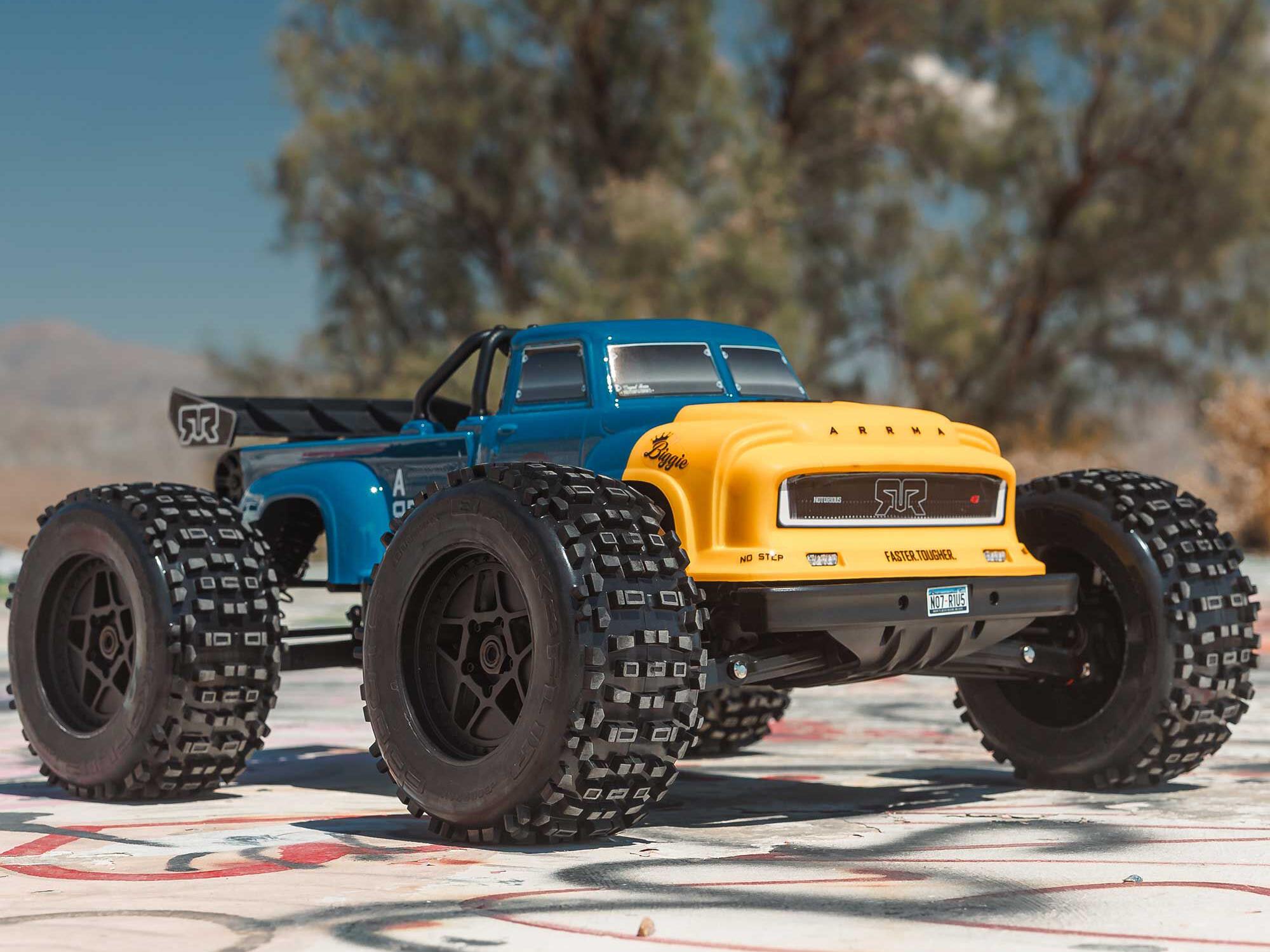 Arrma ARA8611V6T2 1/8 NOTORIOUS 6S 4X4 RTR Brushless Stunt Truck, Blue - 21