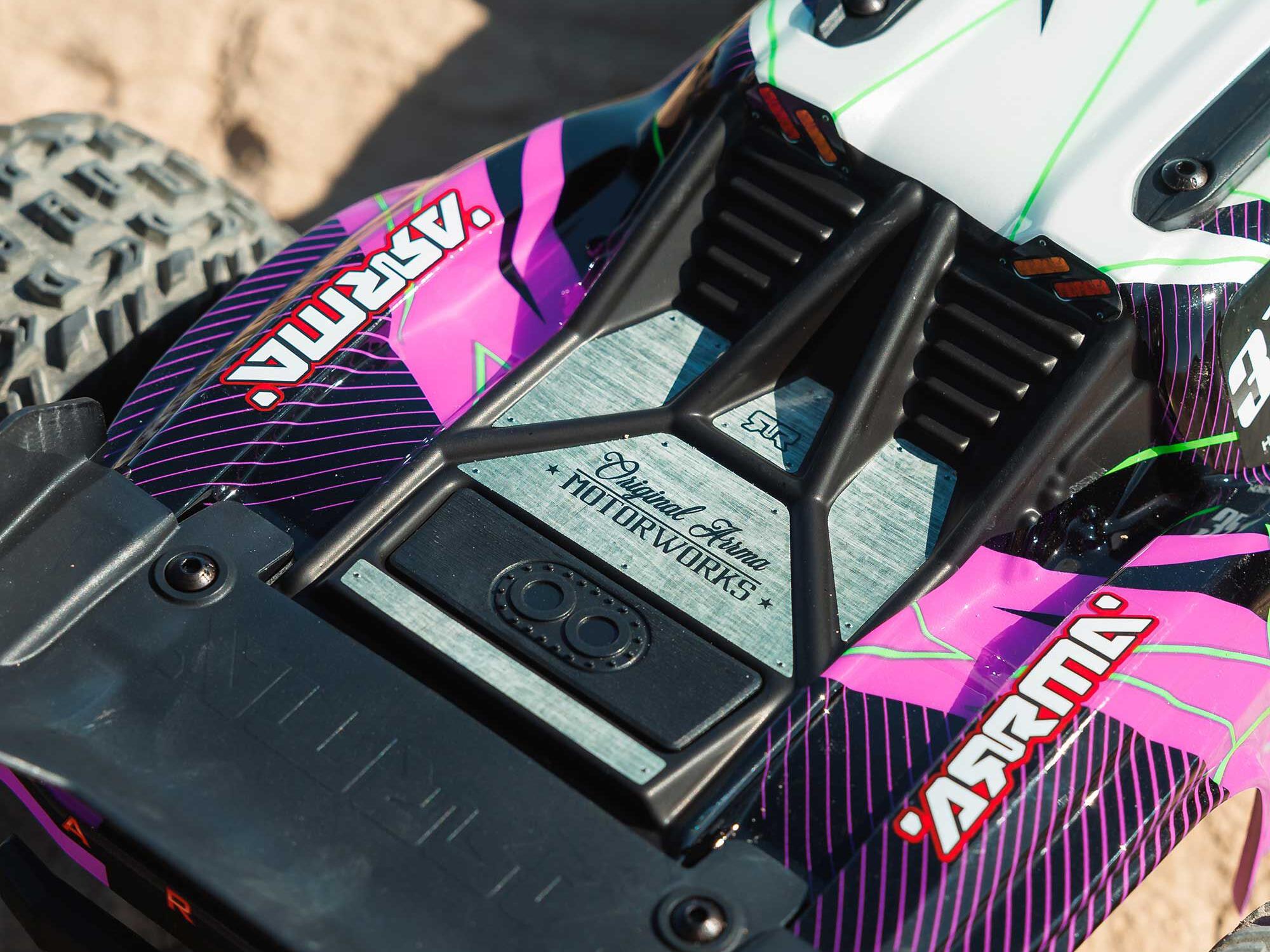 Arrma ARA3205ST2 1/10 VORTEKS 2WD RTR Brushed Stadium Truck (Battery &amp; Charger Included), Purple - 13
