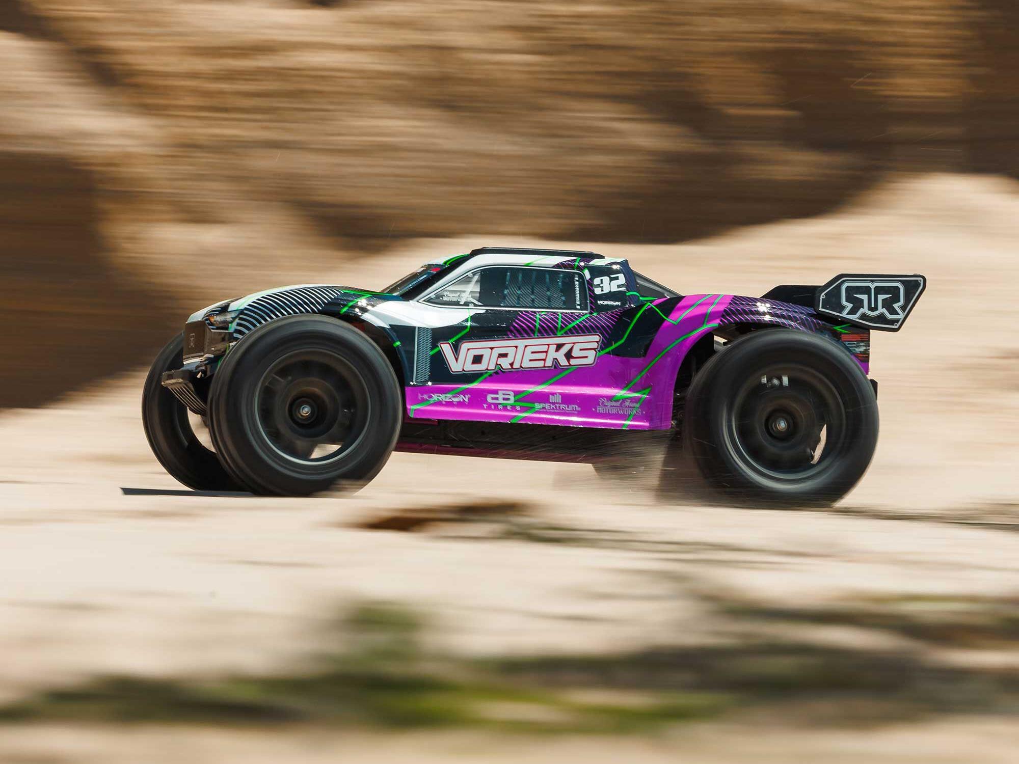 Arrma ARA3205ST2 1/10 VORTEKS 2WD RTR Brushed Stadium Truck (Battery &amp; Charger Included), Purple - 18