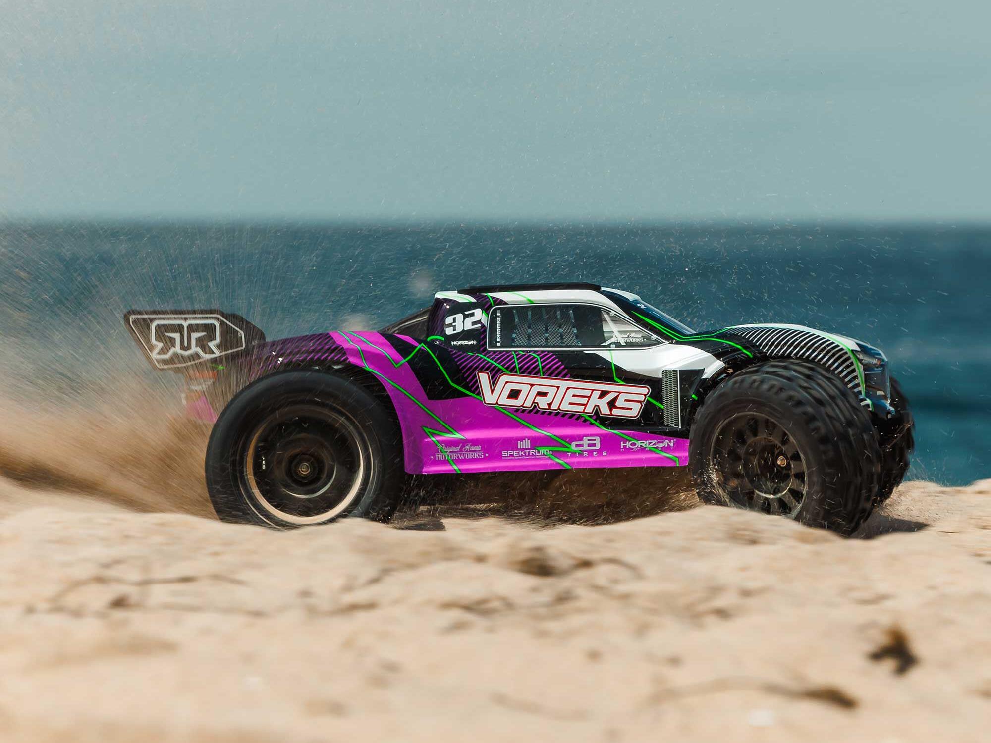 Arrma ARA3205ST2 1/10 VORTEKS 2WD RTR Brushed Stadium Truck (Battery &amp; Charger Included), Purple - 22