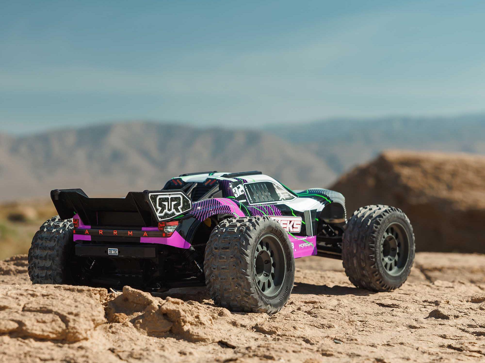 Arrma ARA3205ST2 1/10 VORTEKS 2WD RTR Brushed Stadium Truck (Battery &amp; Charger Included), Purple - 11