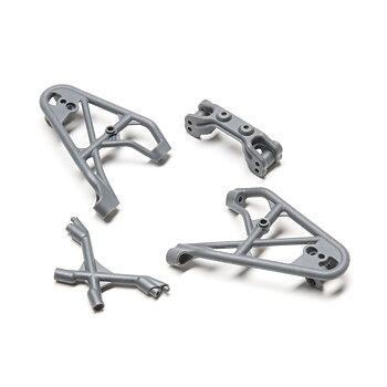 Losi LOS231039 Fr Shk Tower/Brace & Camber Link Mnt,Gray:Rock Rey