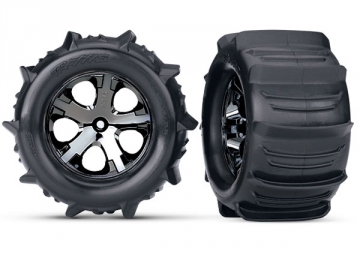 Traxxas 3689 Däck & Fälg Paddel/ All-Star Svart Krom 2.8" TSM Bak (2)