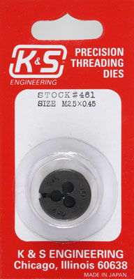 K&S 461 Gängsnitt M2.5 x 0.45mm