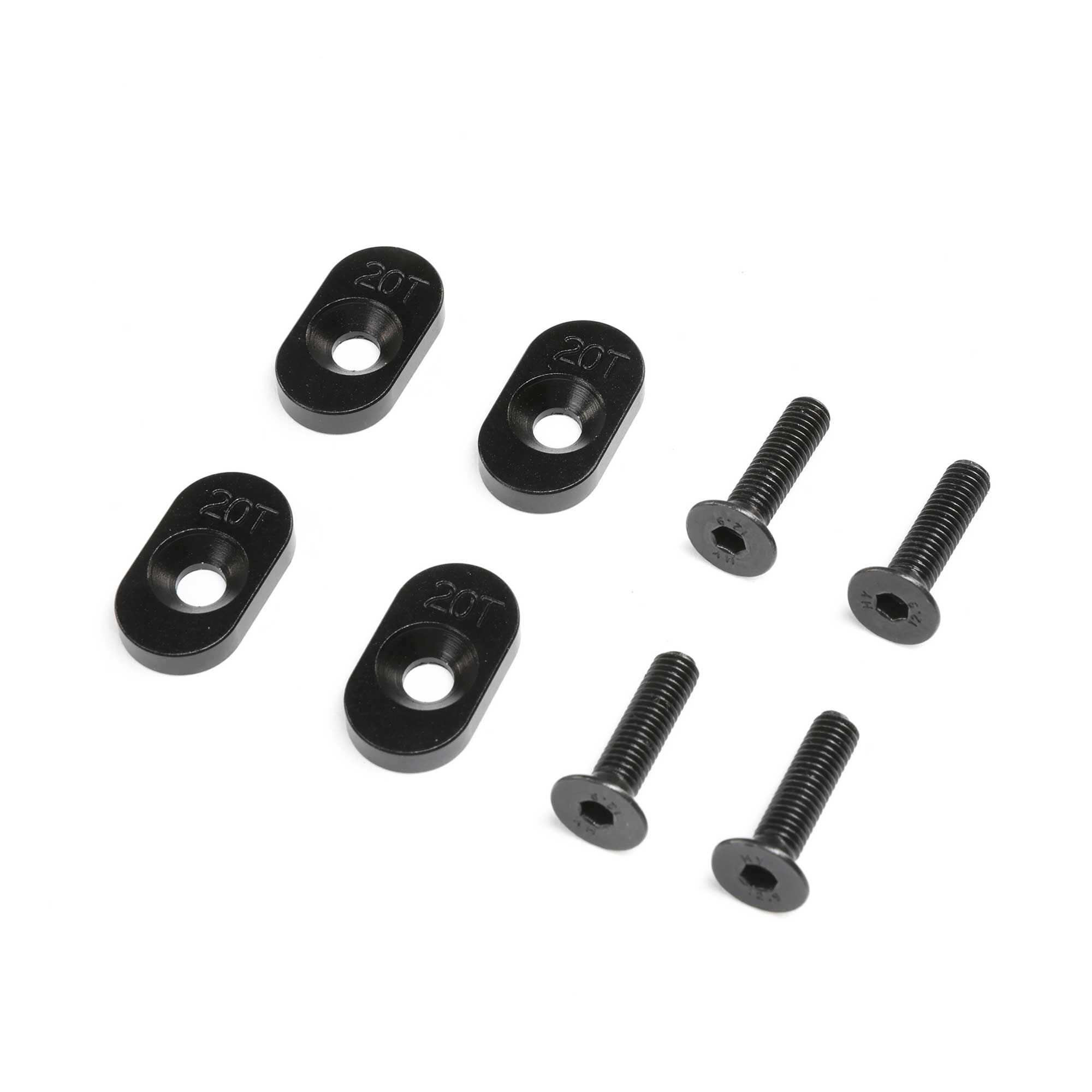 Losi EngineMountInsert & Screws 20T, Black(4): DBXL 2.0