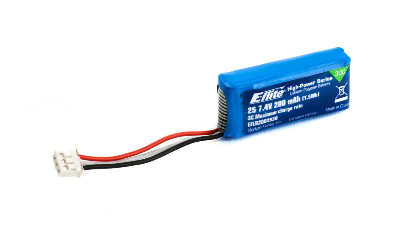 E-flite 200mAh 2S 7.4V 30C Li-Po Battery