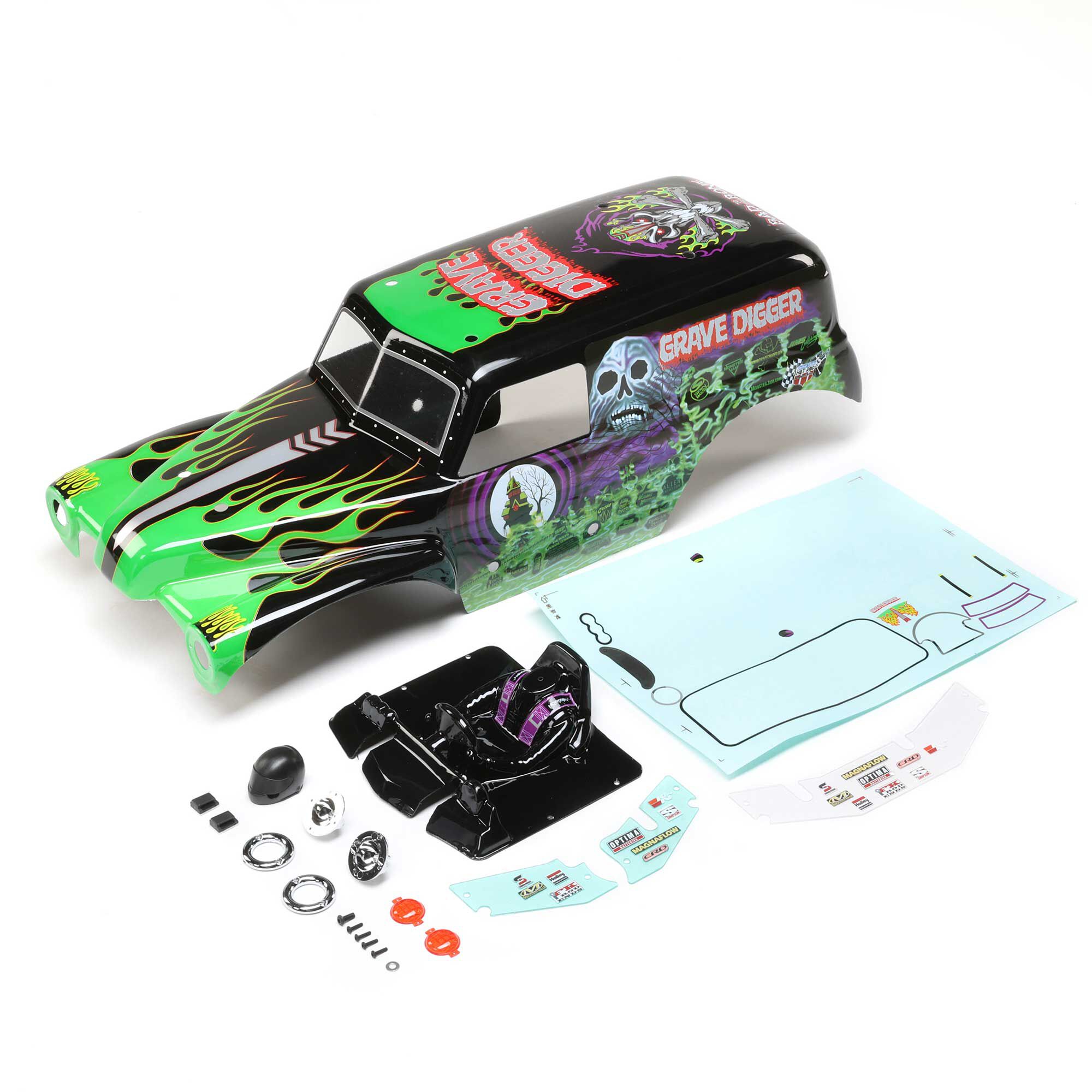 Losi LOS240013 Body Set, Painted, Grave Digger: LMT