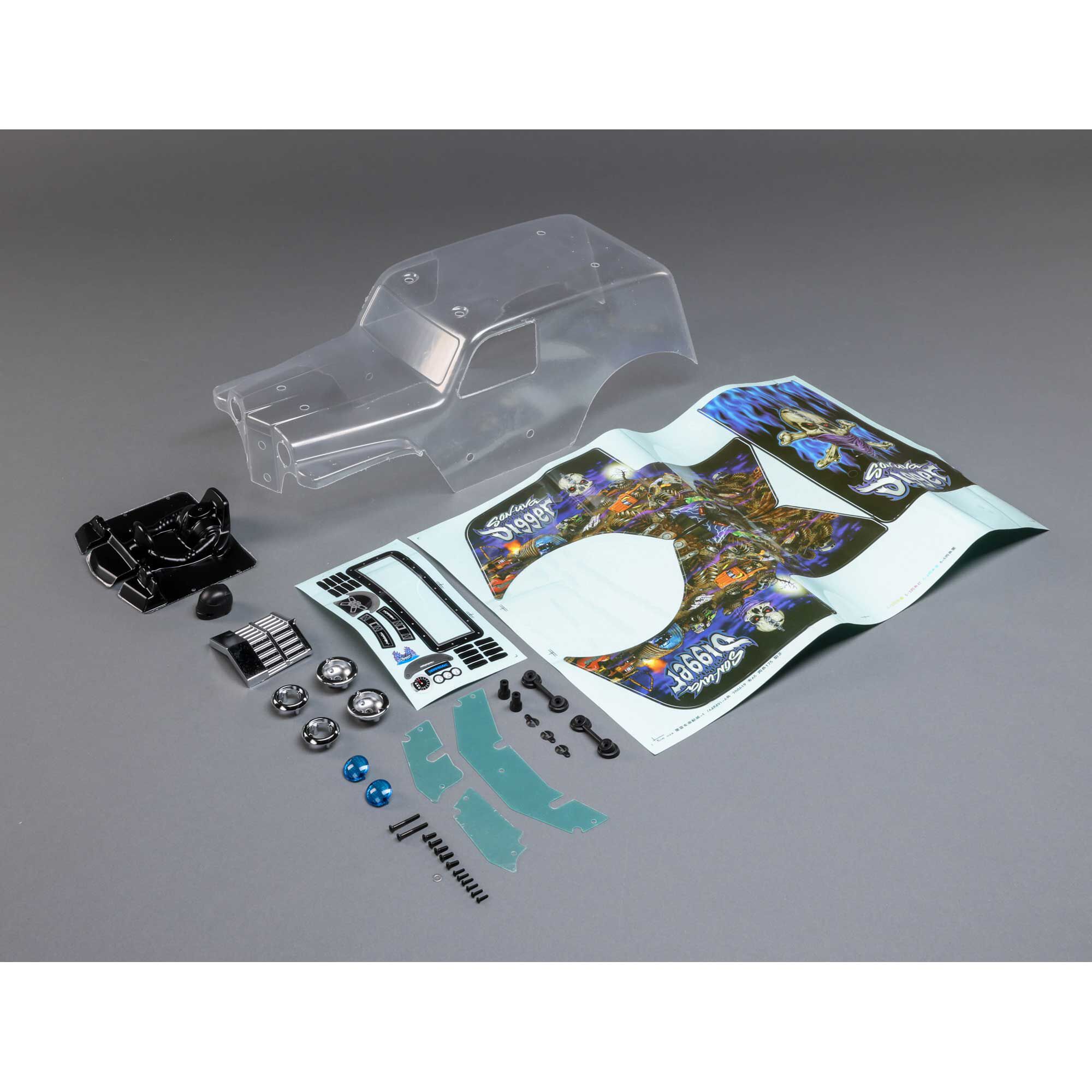 Losi LOS240018 Body Set, Clear, Son Uva Digger: LMT