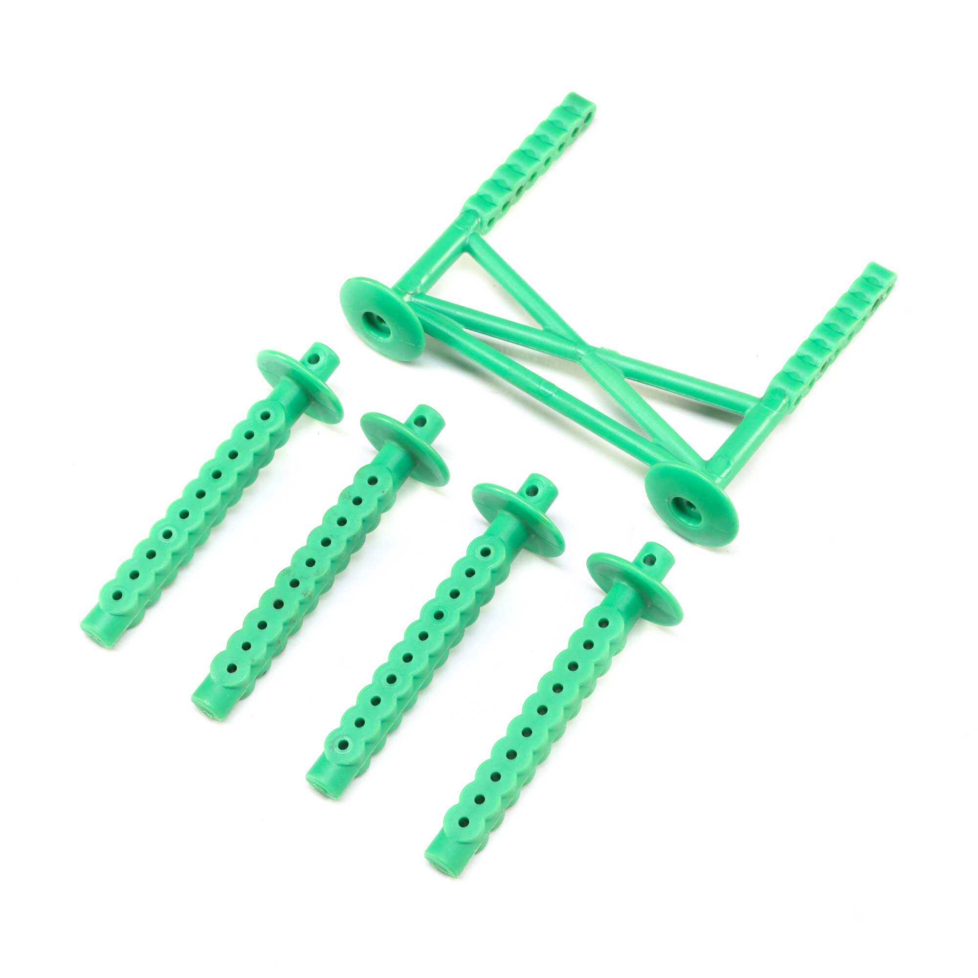 Losi LOS241045 Rear Body Support and Body Posts, Green: LMT