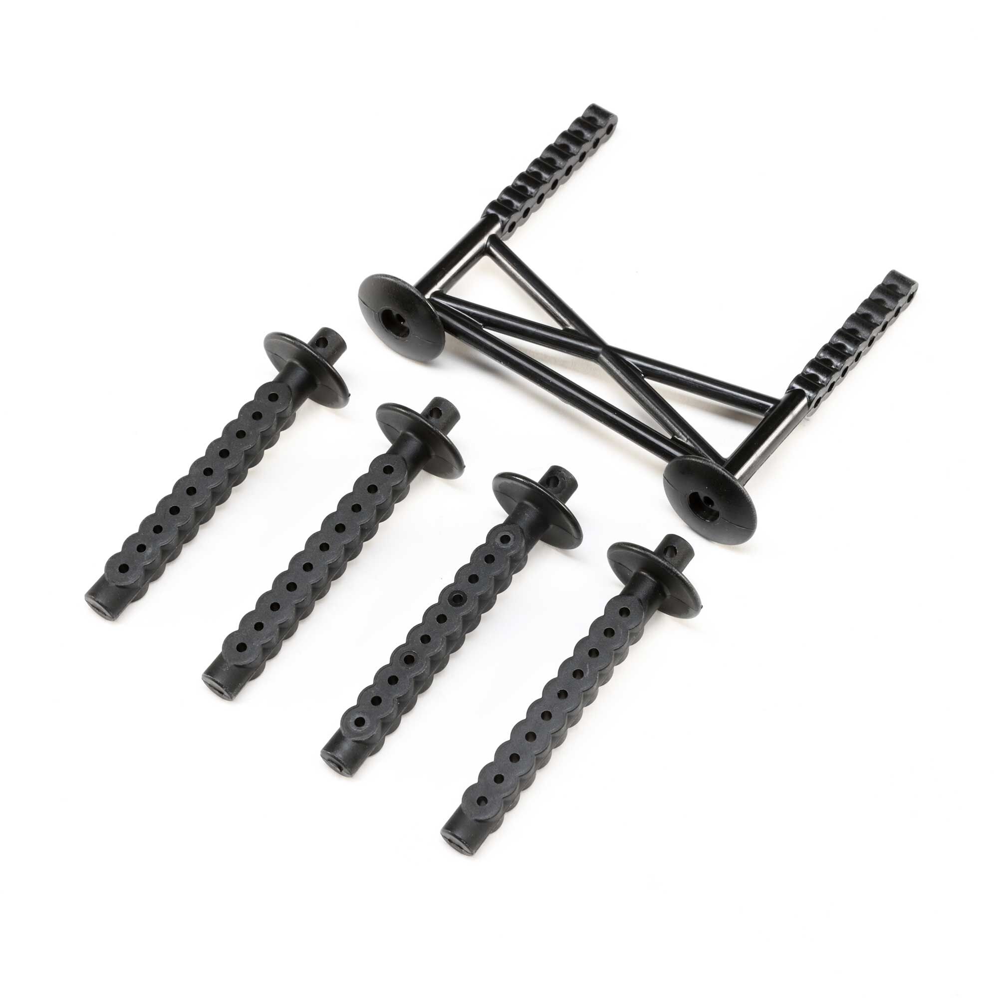 Losi LOS241050 Rear Body Support and Body Posts, Black: LMT