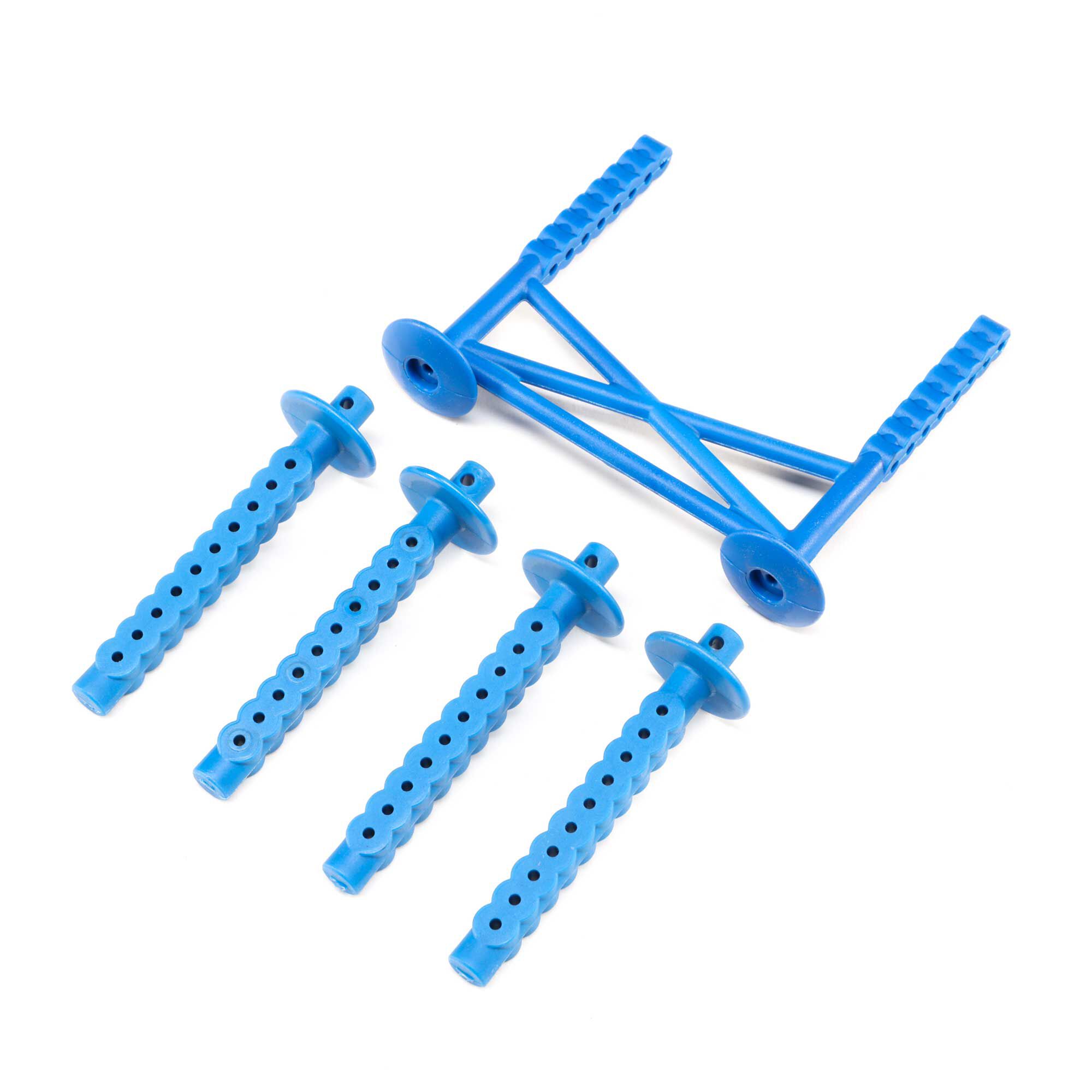 Losi LOS241051 Rear Body Support and Body Posts, Blue: LMT
