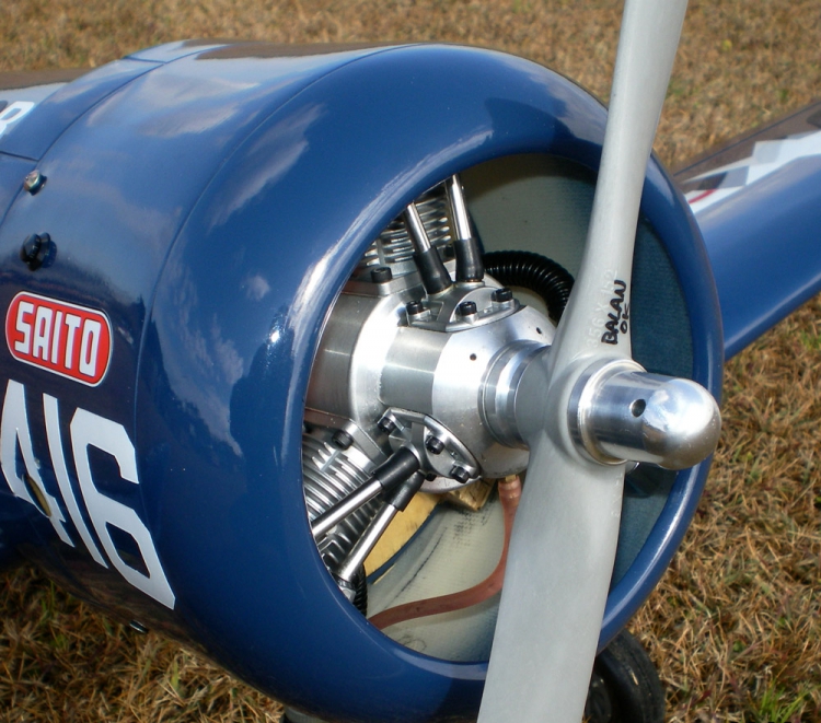 Saito FA-120R3 20cc 4-takts 3-cyl Stjärnmotor Metanol - 5