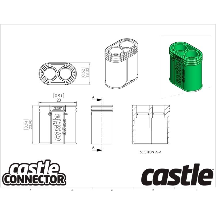 Castle Creations Polarized Bullet kontakt, 6.5 mm - 4