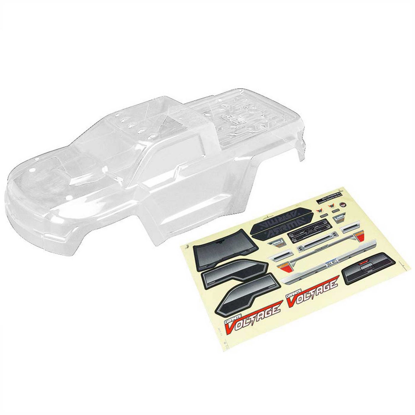 Arrma AR402192 Clear Bodyshell w/Decals GRANITE
