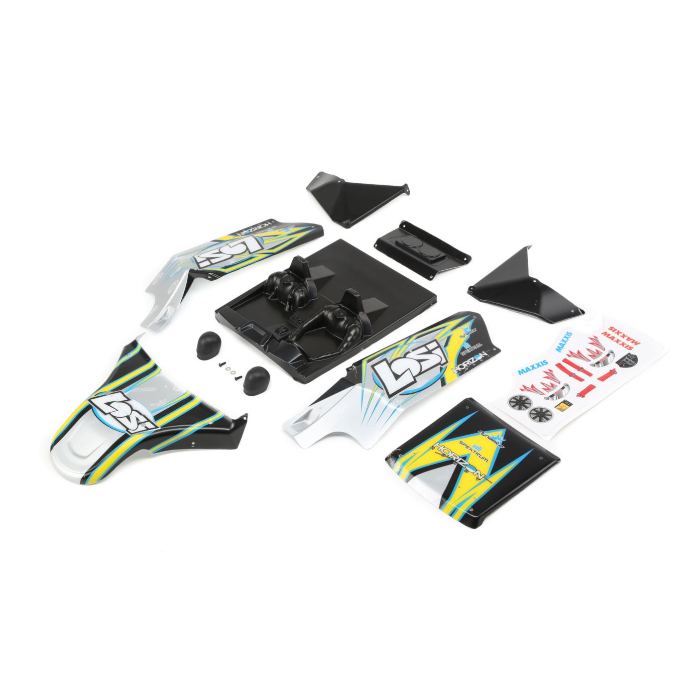 Losi LOS250016 Body Set, Screened, Black: DBXL-E