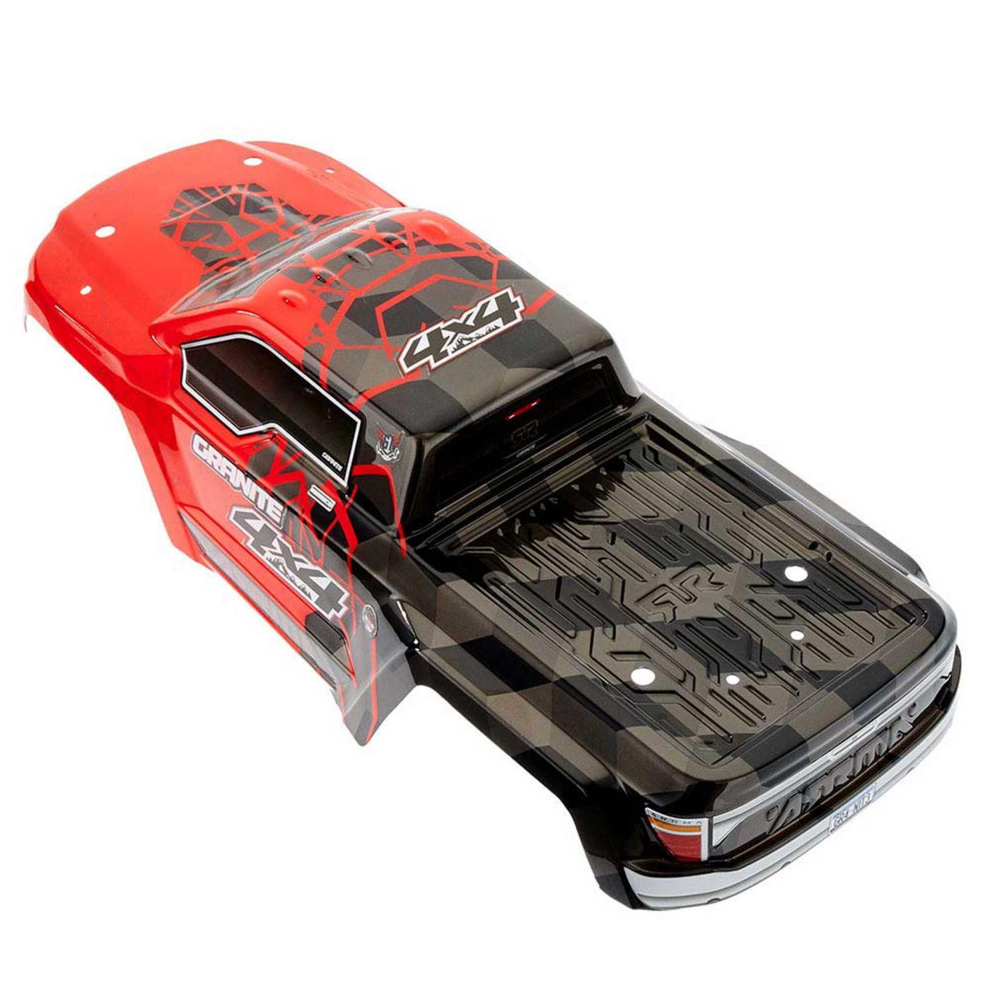 Arrma AR402256 Body Pntd Decal Trim Red GRANITE 4x4 MEGA - 2