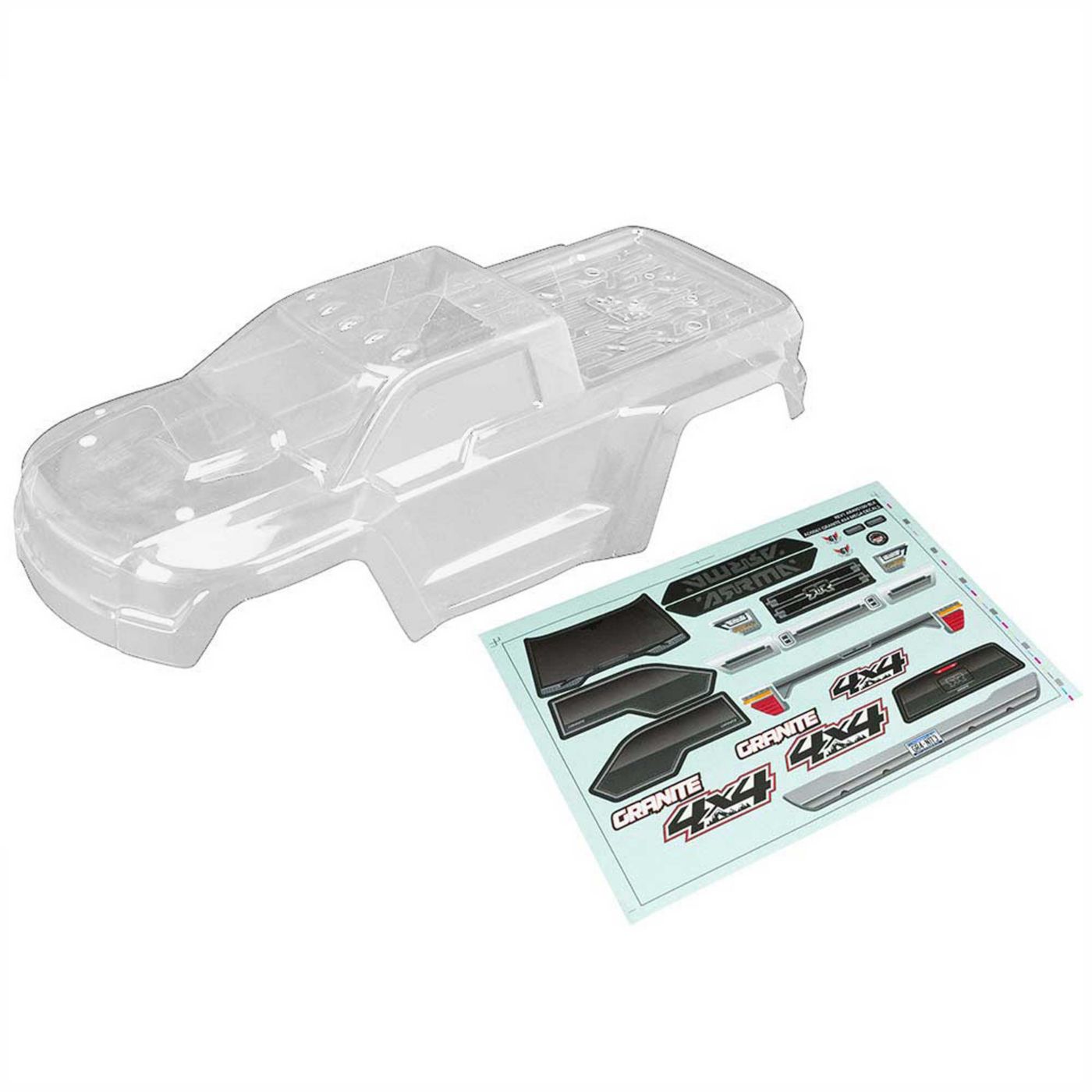 Arrma AR402261 Body Clear w/Decals GRANITE 4x4