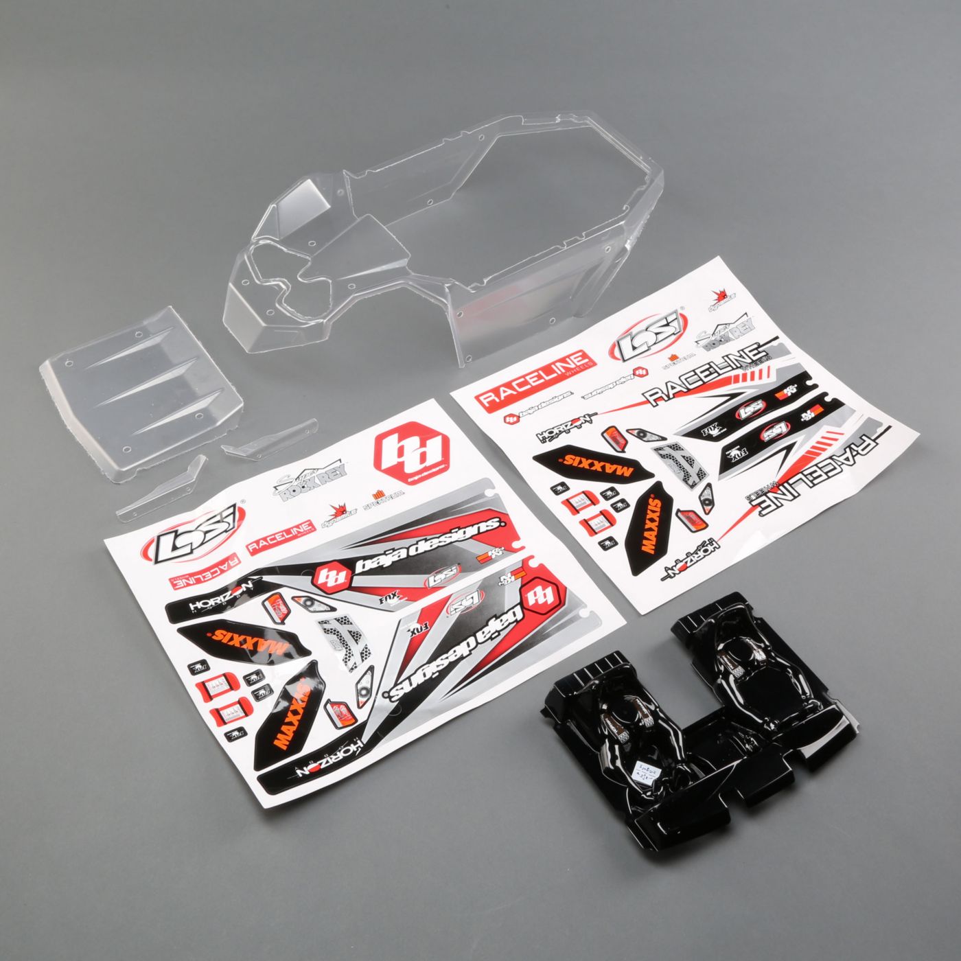 Losi LOS250035 Body Set, Clear: SuperRockRey
