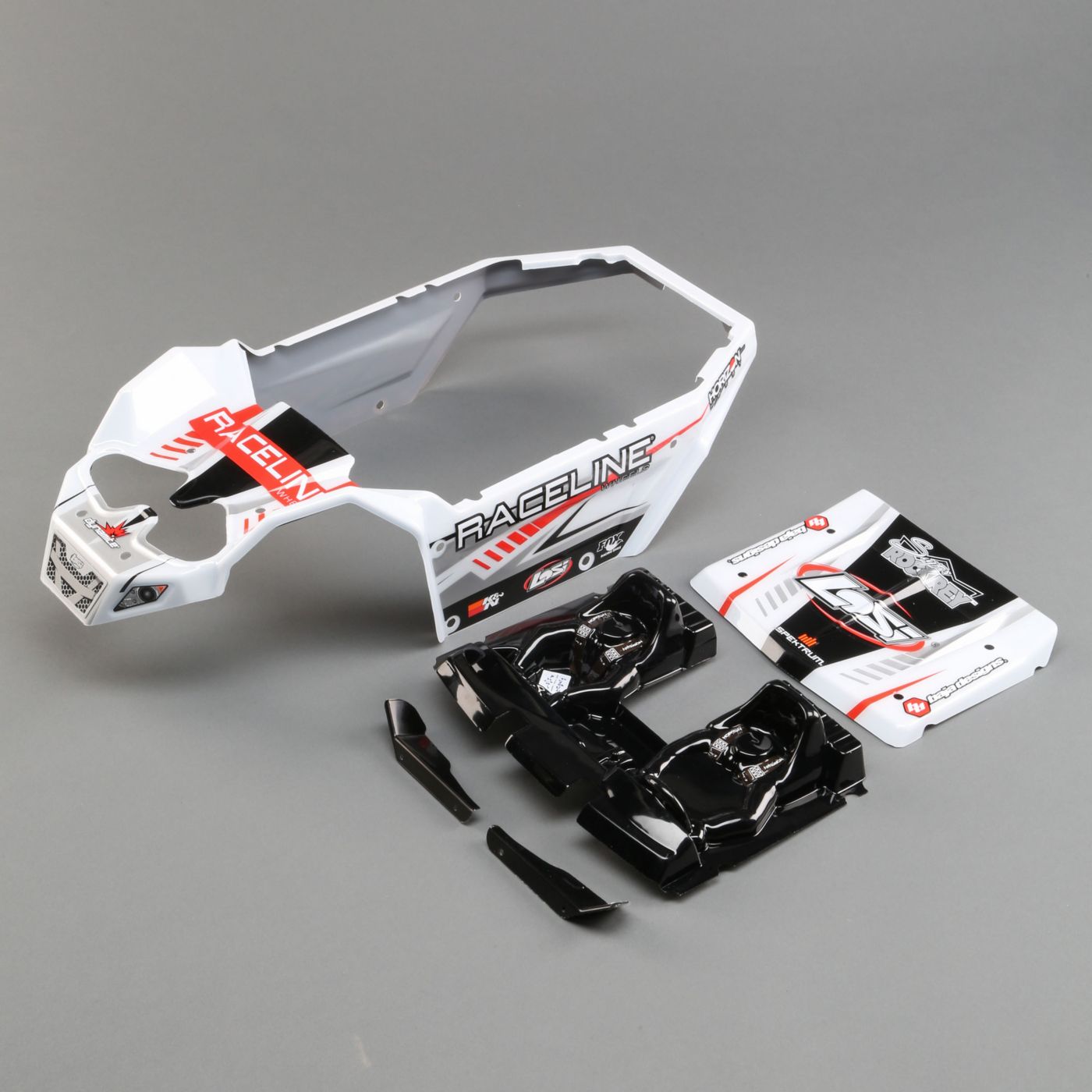 Losi LOS250037 Body Set, Raceline Wheels: SuperRockRey