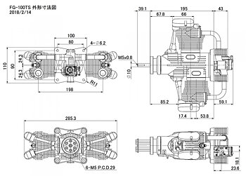 Saito FG-100TS Twin 4-takts Bensinmotor