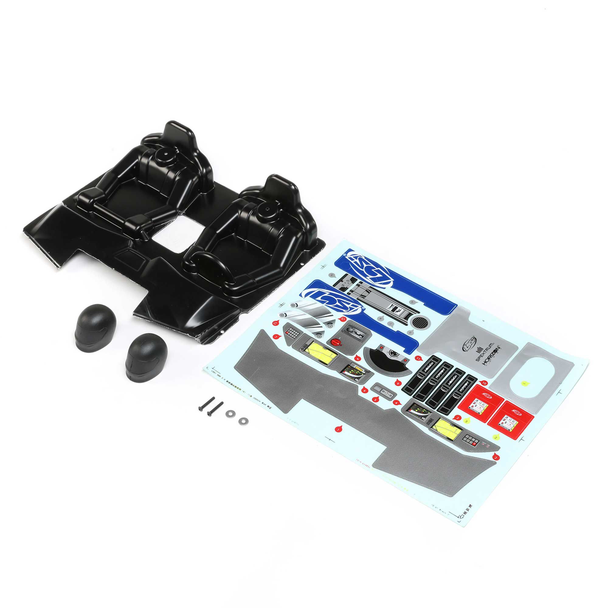 Losi LOS250047 Interior Set w/Helmets, Clear: SBR 2.0