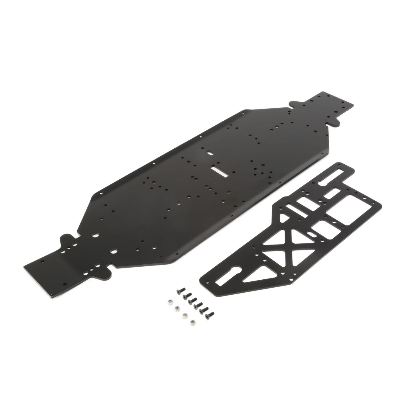 Losi LOS251050 Chassis w/Brace plate, 4mm, Black: DBXL-E