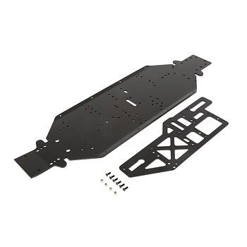 Losi LOS251050 Chassis w/Brace plate, 4mm, Black: DBXL-E