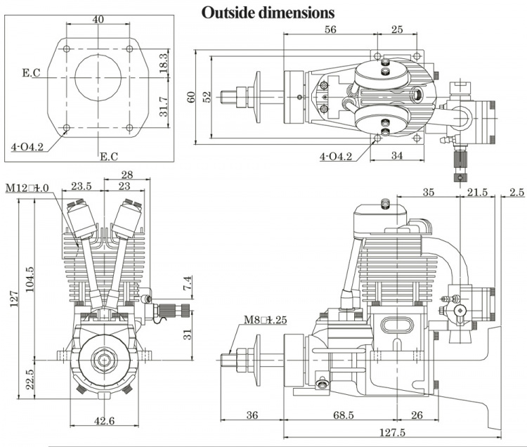 Saito FG-17 17cc 4-takts Bensinmotor - 2