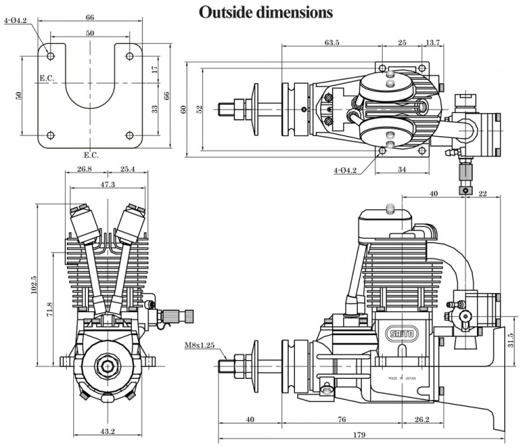 Saito FG-21 21cc 4-takts Bensinmotor - 2