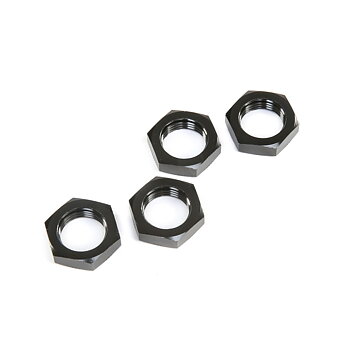 Losi LOS252098 Wheel Nuts, Black (4): 5ive-T 2.0