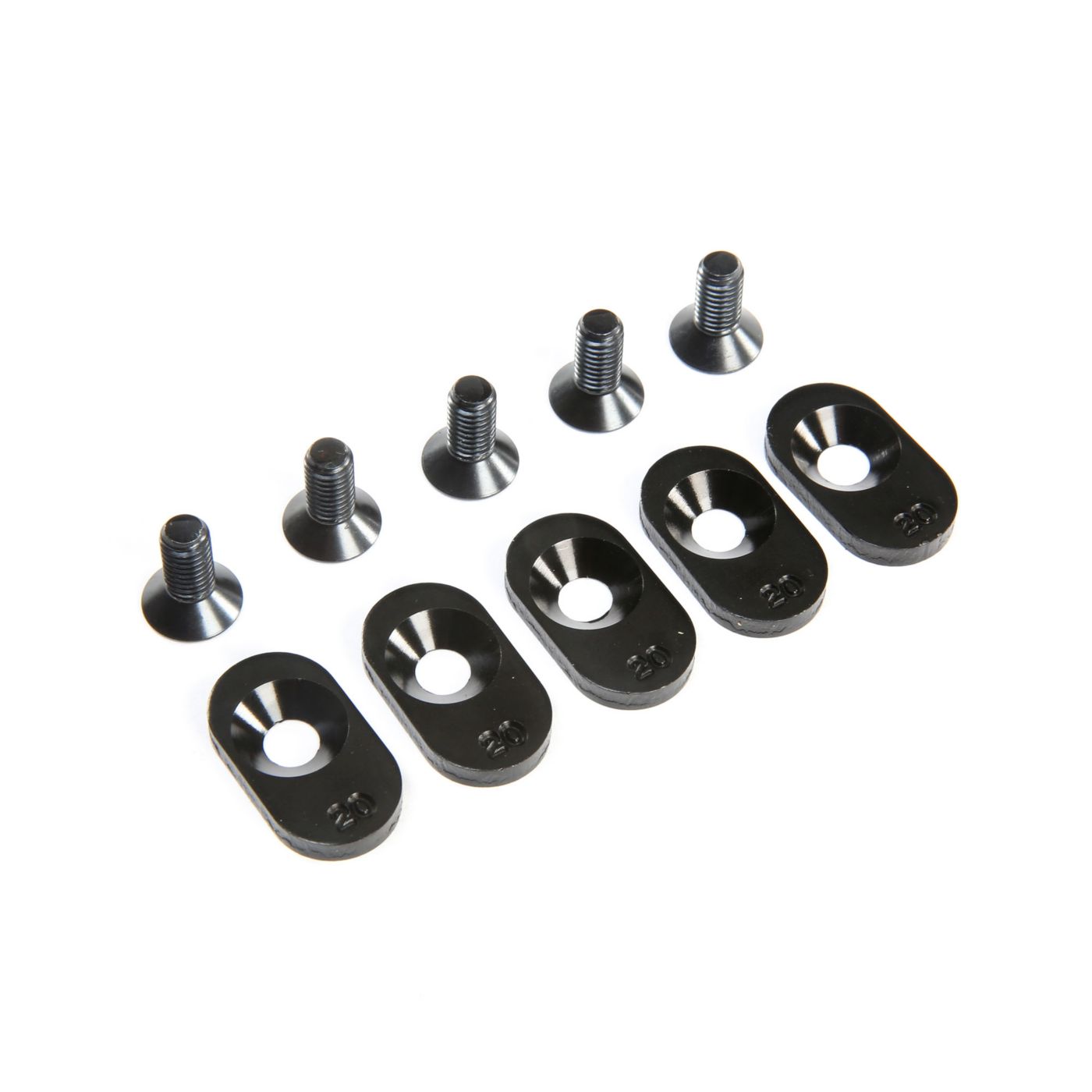 Losi LOS252103 EngineMntInsert&Screws, BLK, 20T(5): 5ive-T 2.0