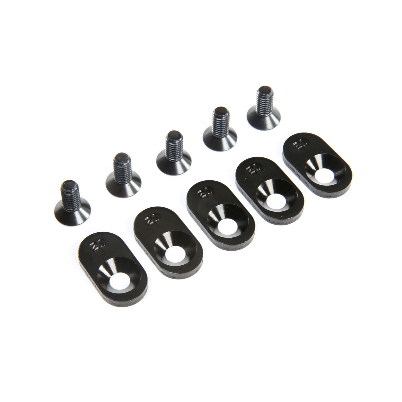 Losi LOS252105 EngineMntInsert&Screws, BLK, 21T(5): 5ive-T 2.0