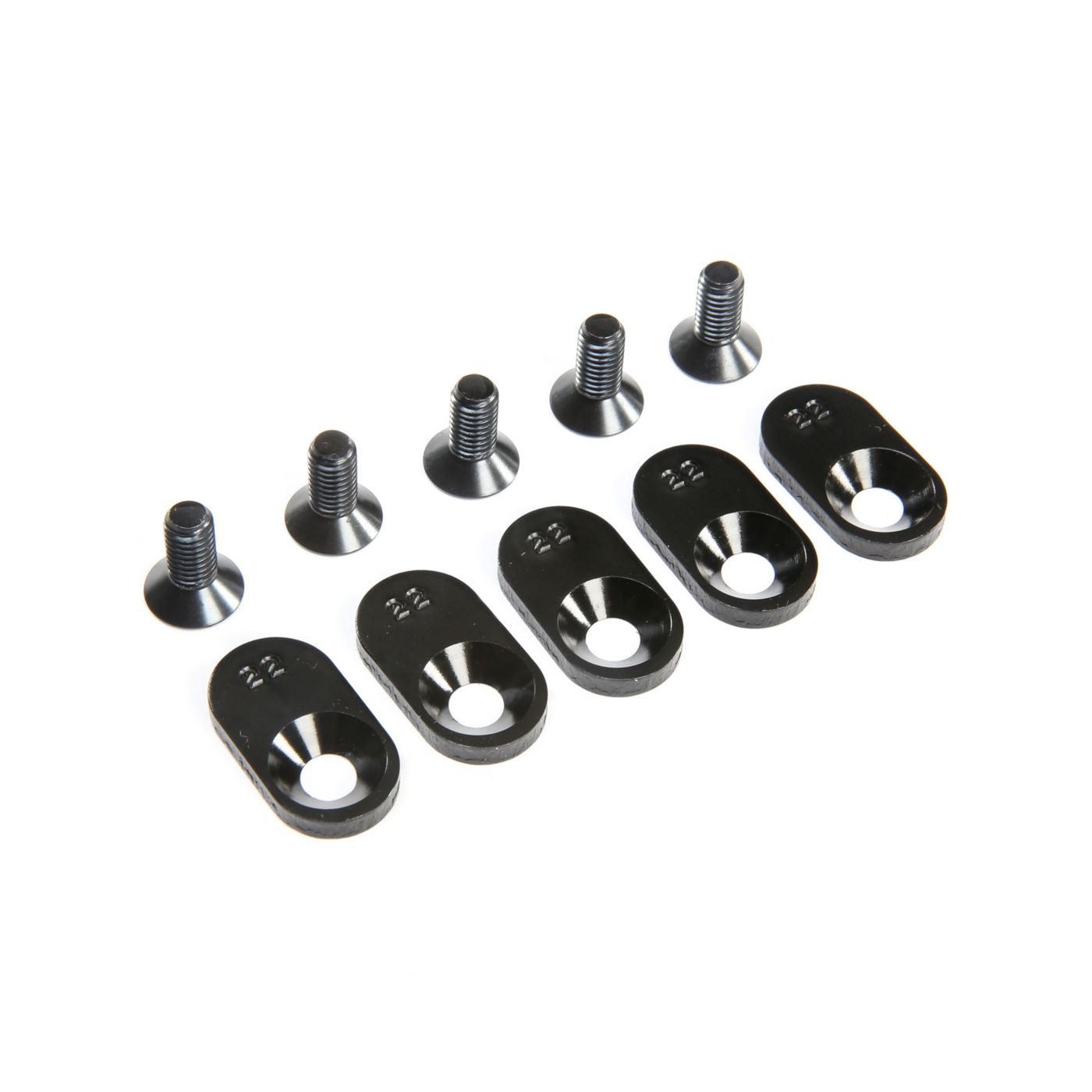 Losi LOS252107 EngineMntInsert&Screws, BLK, 22T(5): 5ive-T 2.0