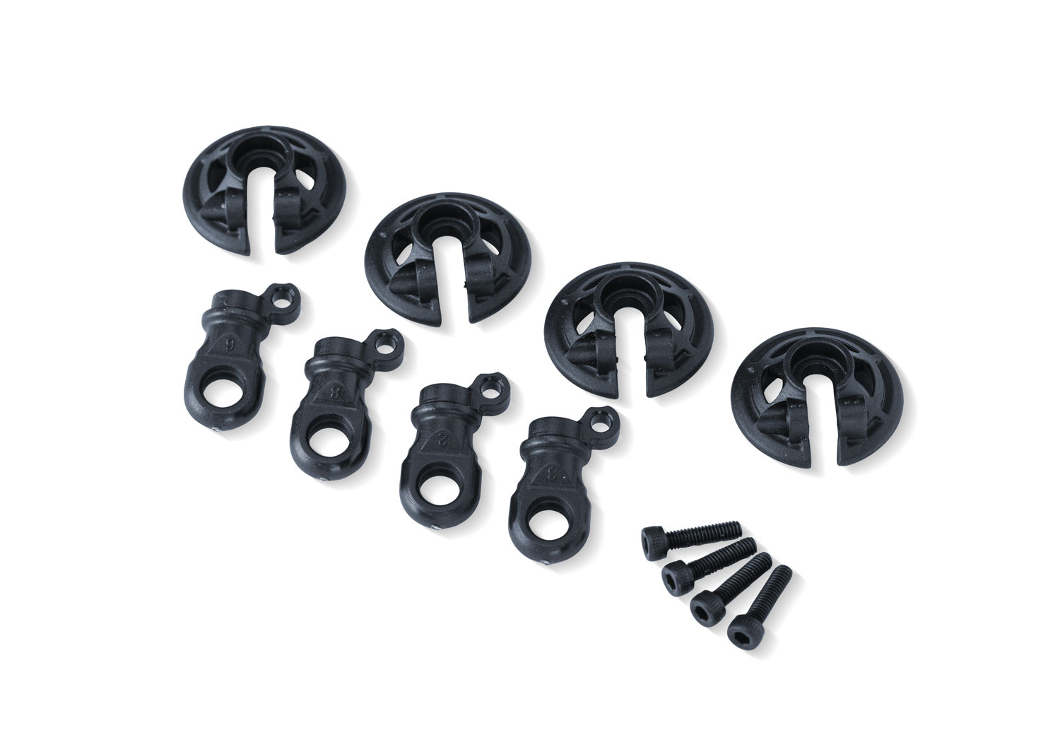 Traxxas 8459-SLGRY Spring Retainer Set, Slate Gray GTR Shock Absorbers (4)