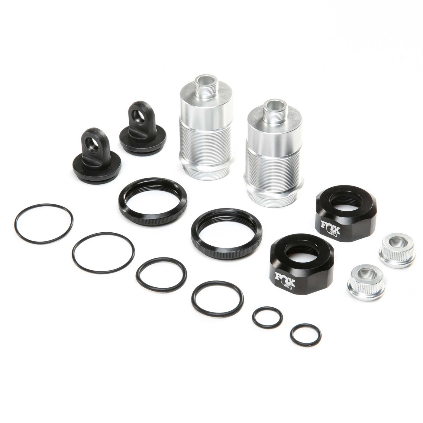 Losi LOS253026 Shock Body Set, Silver, FOX Caps (2): DBXL-E 2.0