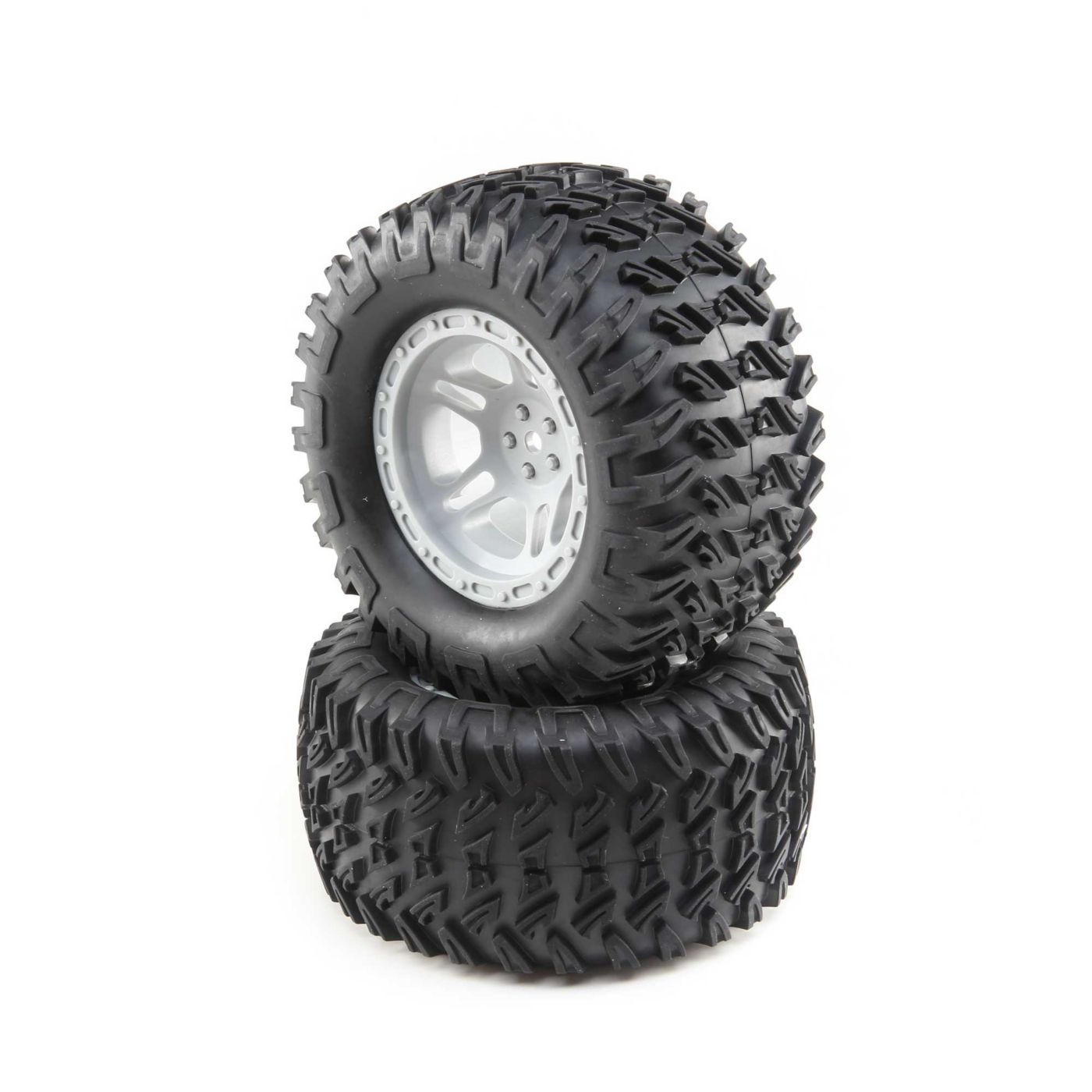 Losi LOS43021 Tires, Mounted Grey (2): TENACITY Monster Truck