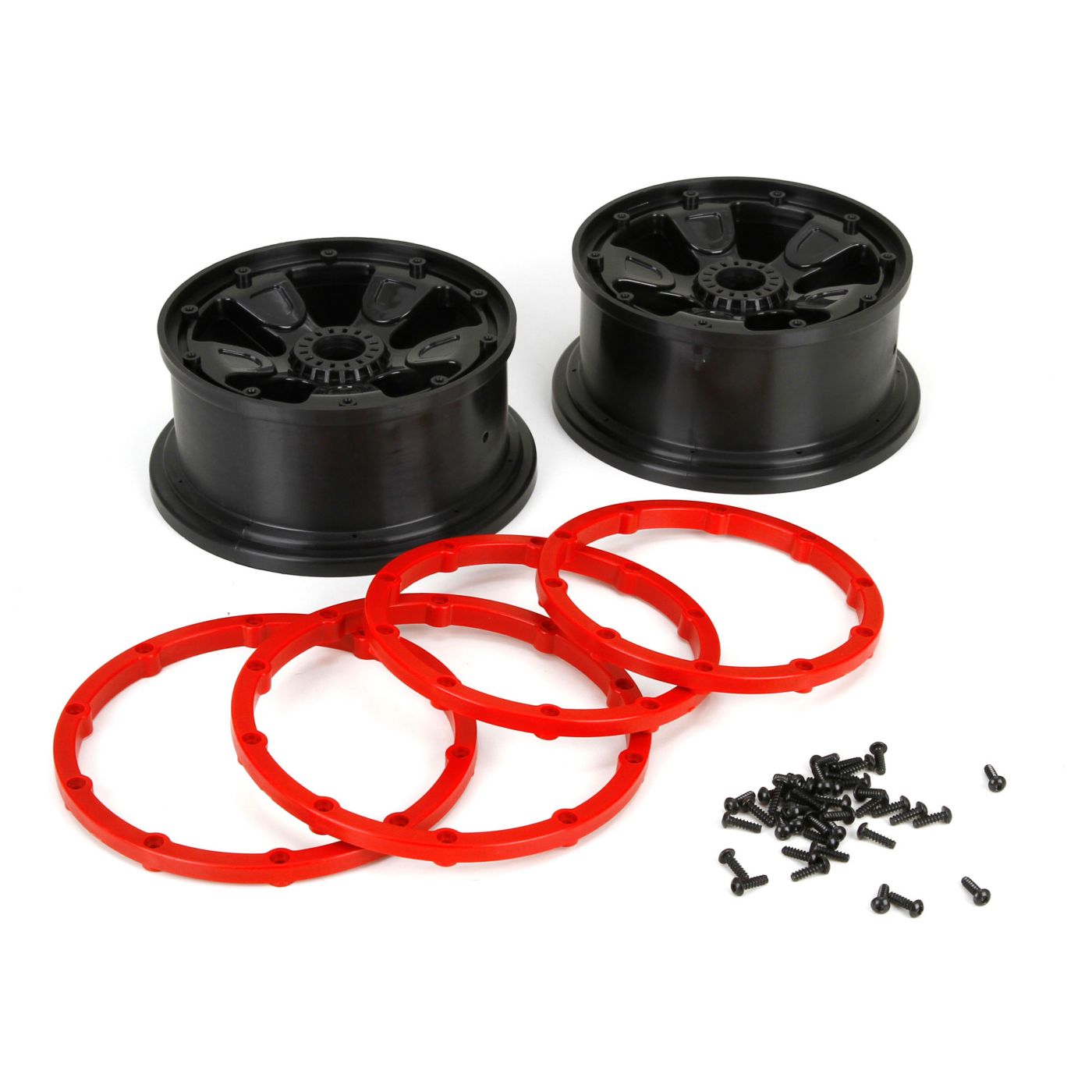 Losi LOS45005 Wheel/Beadlock, Black (2): 1:5 4wd
