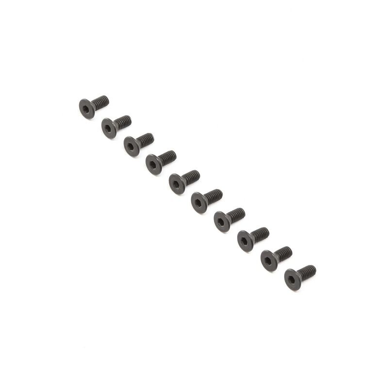 Losi LOS255016 Flat Head Screws, Stl, BO, M4 x 10mm (10)