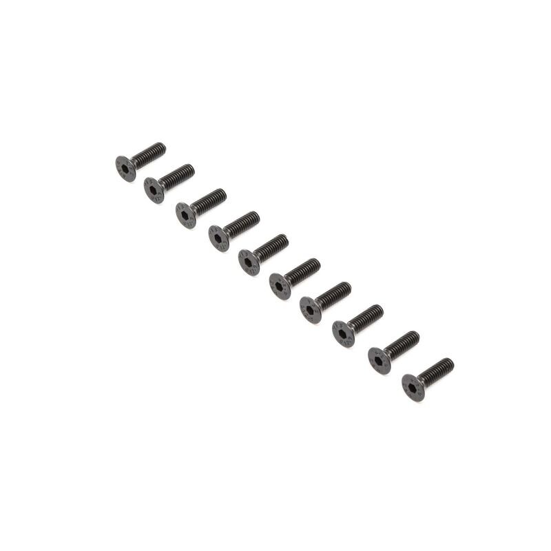 Losi LOS255019 Flat Head Screws, Stl, BO, M4 x 14mm (10)