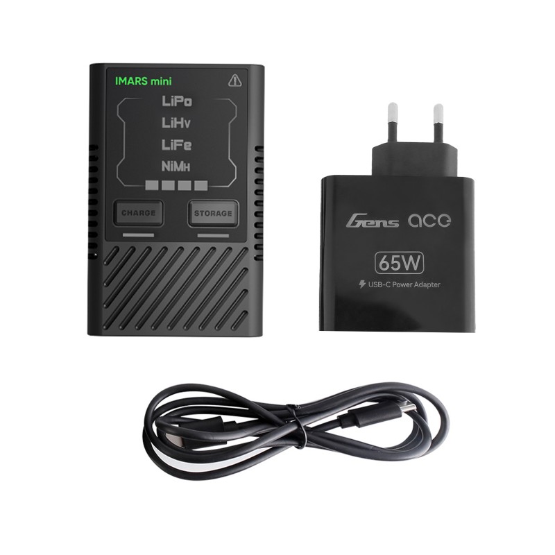 GensAce Imars GEA60WE2 Mini G-Tech USB-C 2-4S 60W Laddare med USB vägguttag