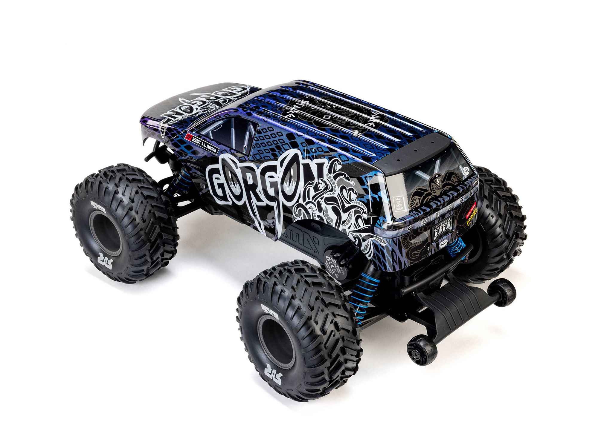 Arrma 1/10 GORGON 223S 2WD RTR Brushless Monster Truck, Blue/Black - 9
