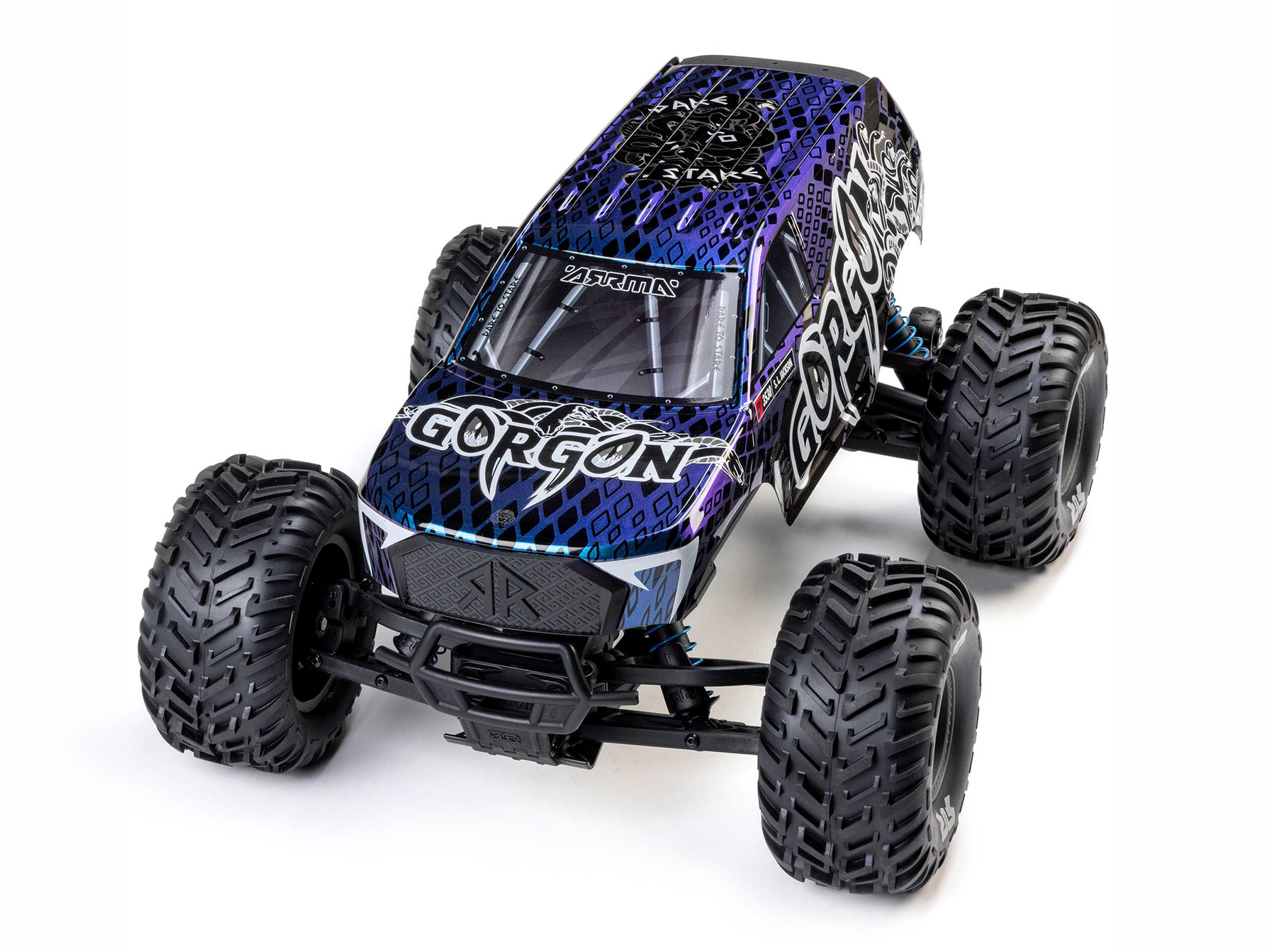 Arrma 1/10 GORGON 223S 2WD RTR Brushless Monster Truck, Blue/Black - 10